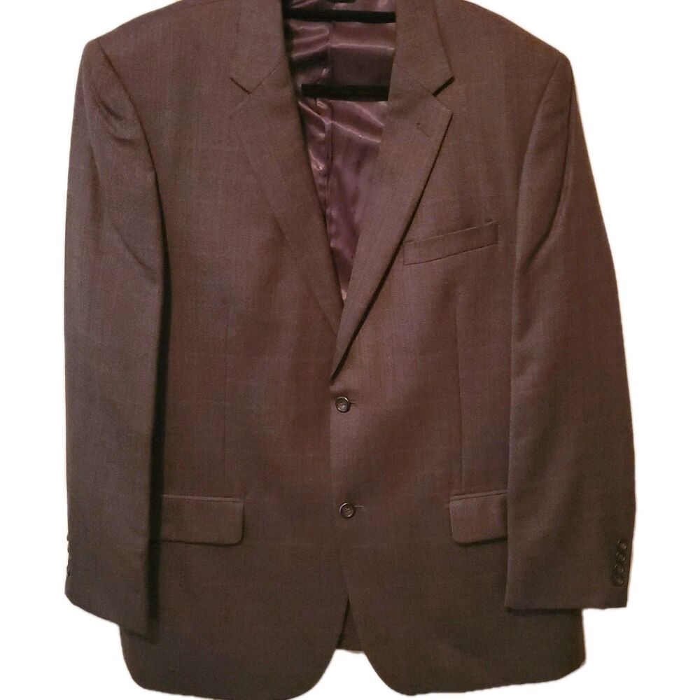 Joseph & Feiss Gold Men's 48L 100% Wool Blazer Sport Coat Dark Brown Oversized